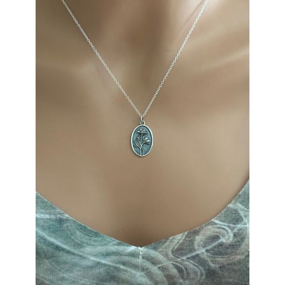 Sterling Silver Cosmo Necklace, October Birth Flower Necklace - Picture 3 of 4
